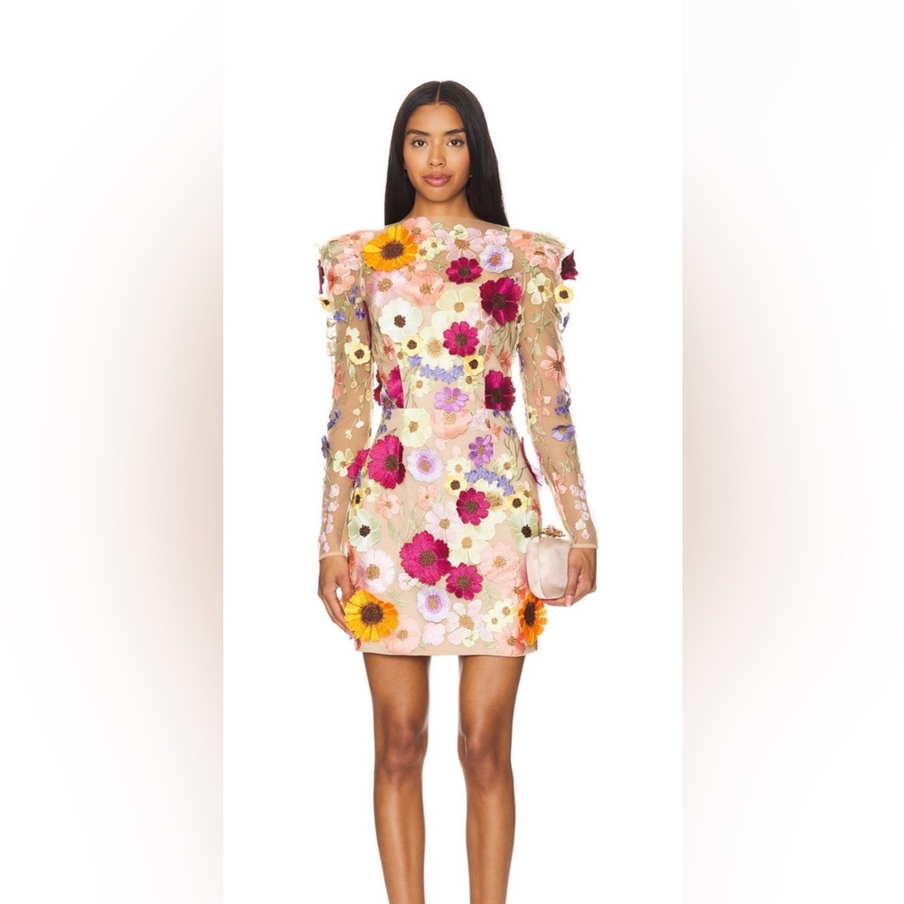Elliatt 3D Floral Embroidered Dress from Revolve size Small - Picture 2 of 3